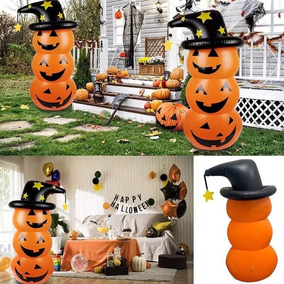 Hierbla 4.25FT Inflatable Halloween Yard Decorations Outdoor Blow Up Pumpkin - Picture 7 of 7
